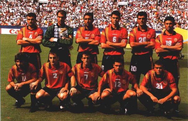 1994 Spain Home Retro Soccer Jersey Shirt - Click Image to Close