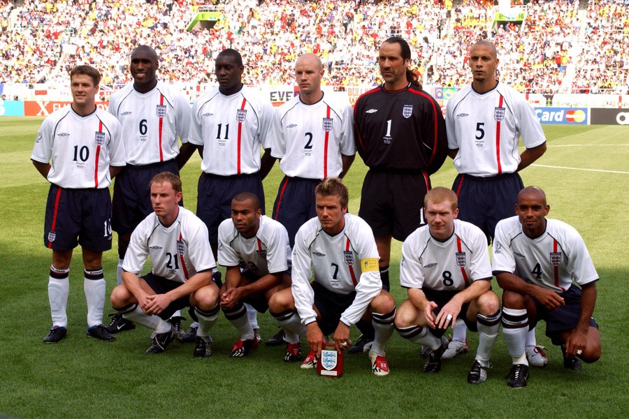 2002 England Home White Retro Soccer Jersey Shirt - Click Image to Close