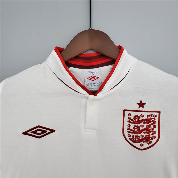 2012 England Home White Retro Soccer Jersey Football Shirt - Click Image to Close