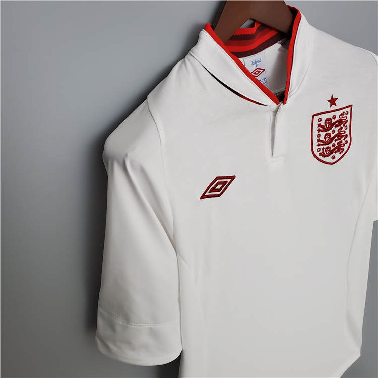 2012 England Home White Retro Soccer Jersey Football Shirt - Click Image to Close