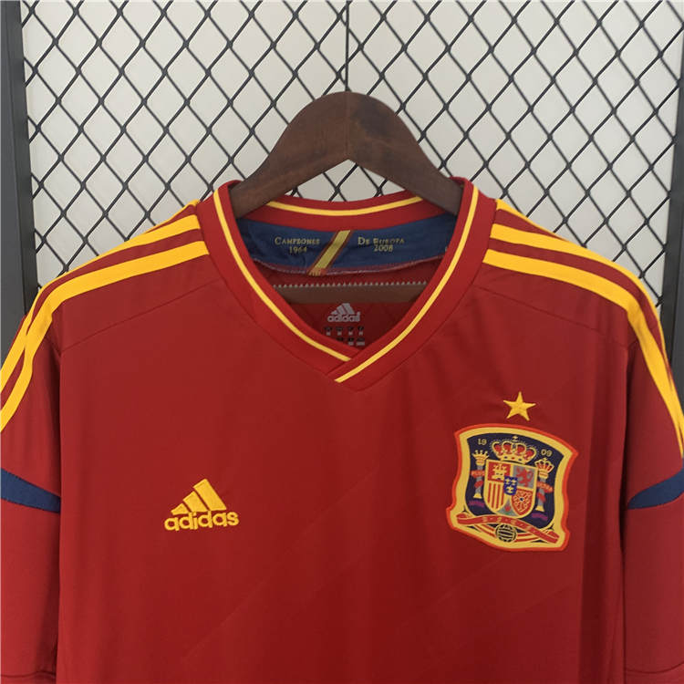 Spain 2012 Home Red Soccer Jersey Retro Football Shirt - Click Image to Close