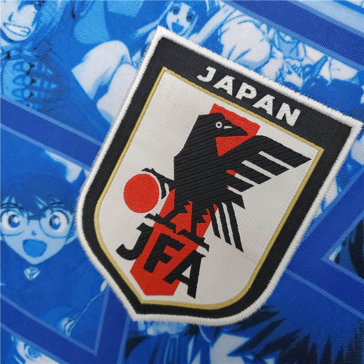 Japan 2021 Cartoon Version Blue Soccer Jersey Football Shirt - Click Image to Close