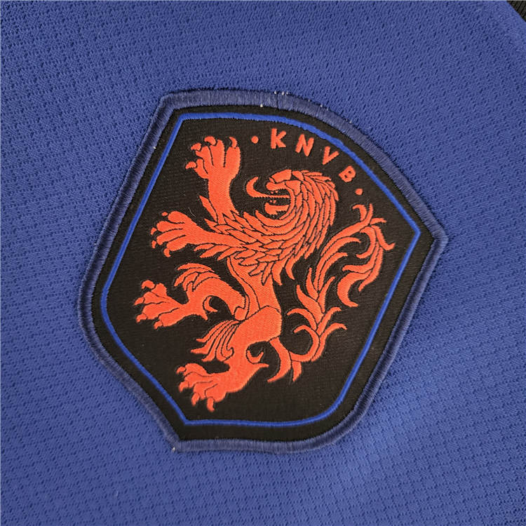 World Cup 2022 Netherlands Soccer Shirt Away Blue Football Shirt - Click Image to Close