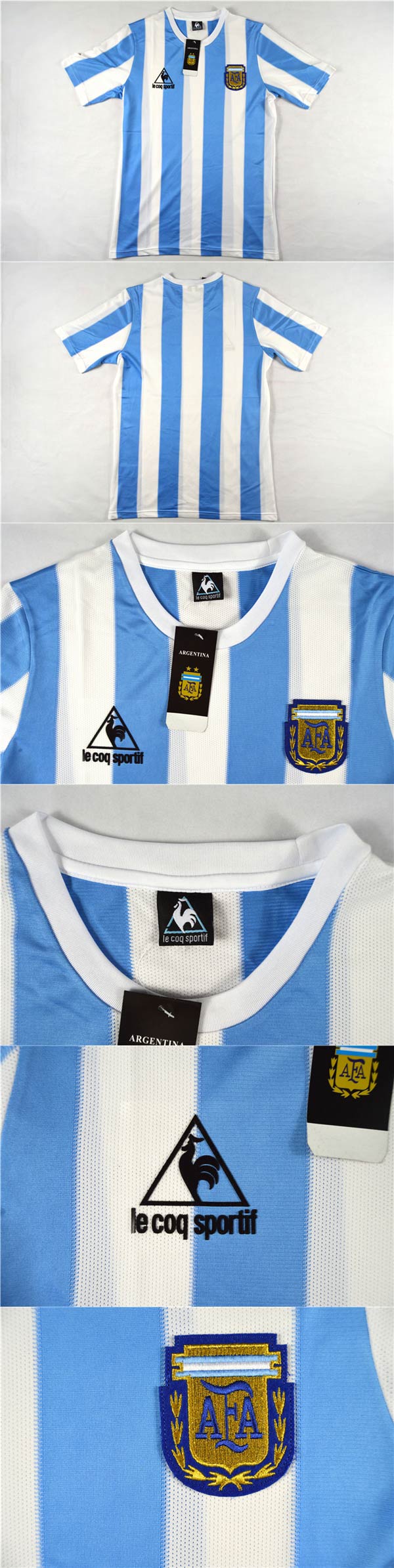 1986 Argentina Retro Home #10 MARADONA Soccer Shirt Jersey - Click Image to Close