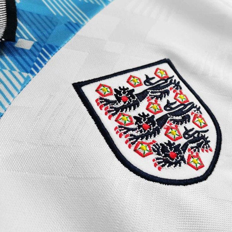 1990 England Blue/Red/white Retro Soccer Jersey Football Shirt - Click Image to Close