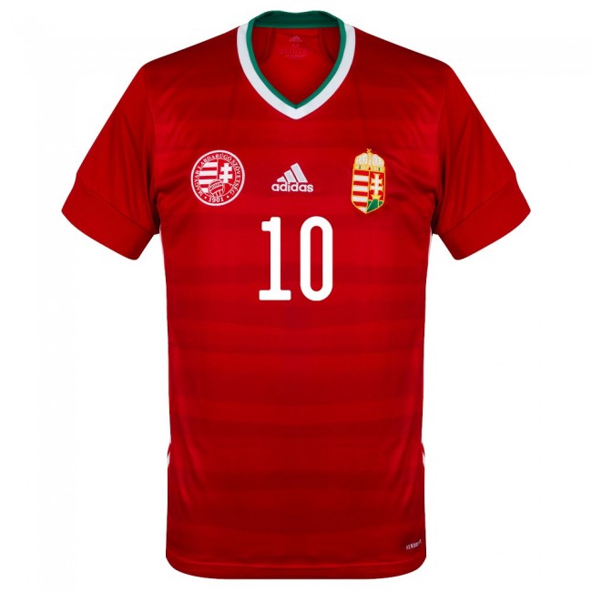 Hungary Euro 2020 Home Red Soccer Jersey Football Shirt Szoboszlai #10 - Click Image to Close
