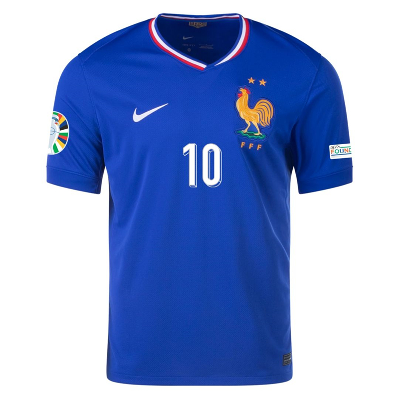 UEFA Euro 2024 France Home Football Shirt Soccer Jersey MBAPPE #10 - Click Image to Close