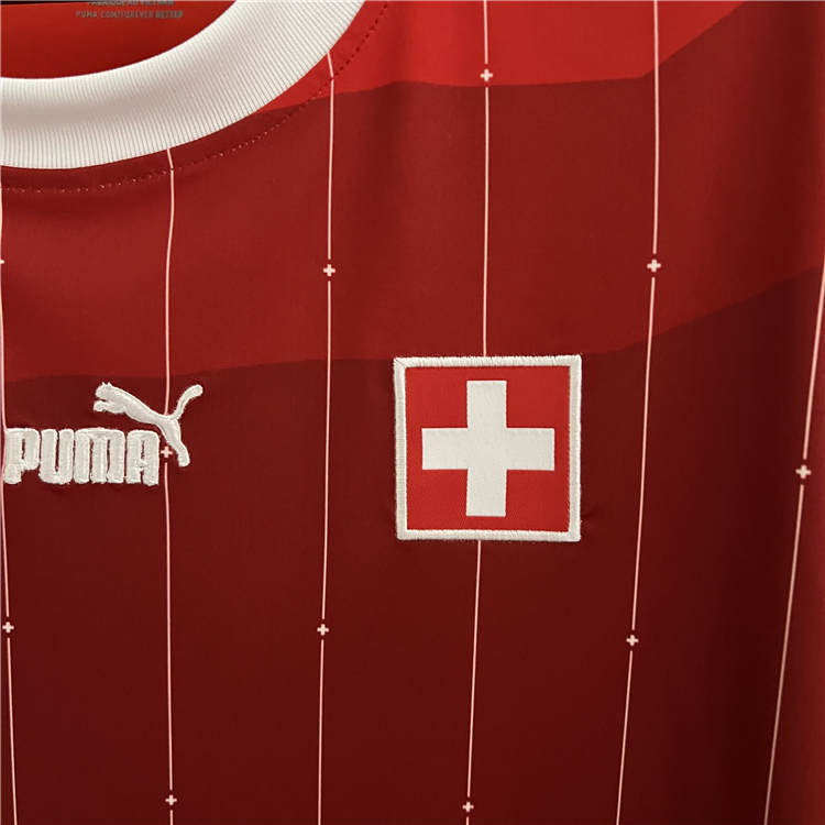 UEFA Euro 2024 Switzerland/Suisse Home Red Soccer Jersey Football Shirt - Click Image to Close