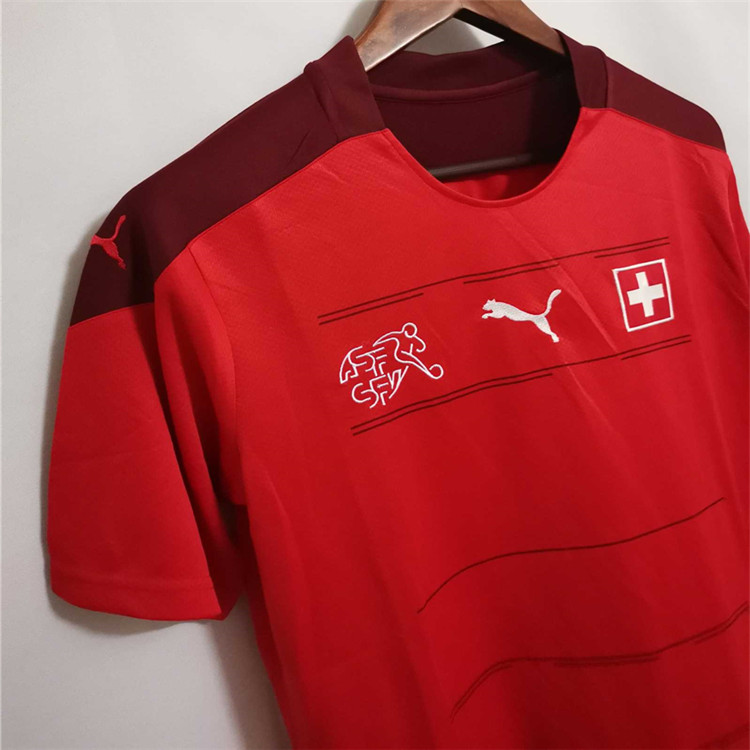 Switzerland/Suisse Euro 2020 Home Red Soccer Jersey Football Shirt - Click Image to Close