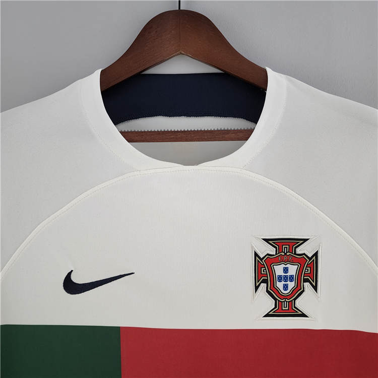 Portugal 2022 World Cup Away White Soccer Jersey Football Shirt - Click Image to Close
