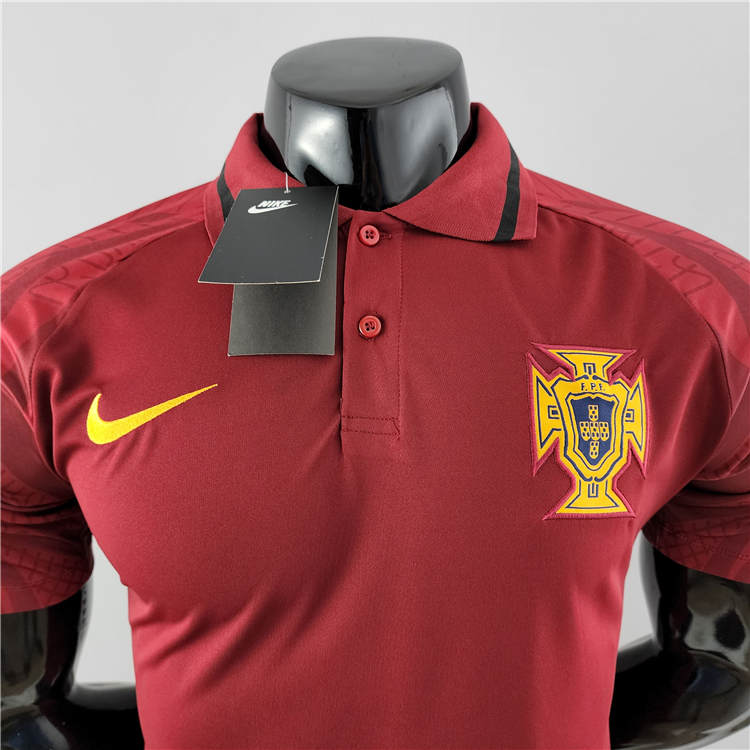 Portugal 2022 World Cup Red Soccer Jersey Polo Shirt - Click Image to Close