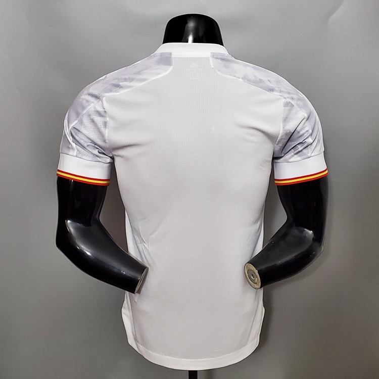 Spain Soccer Shirt Euro 2020 Away White Soccer Jersey (Player Version) - Click Image to Close