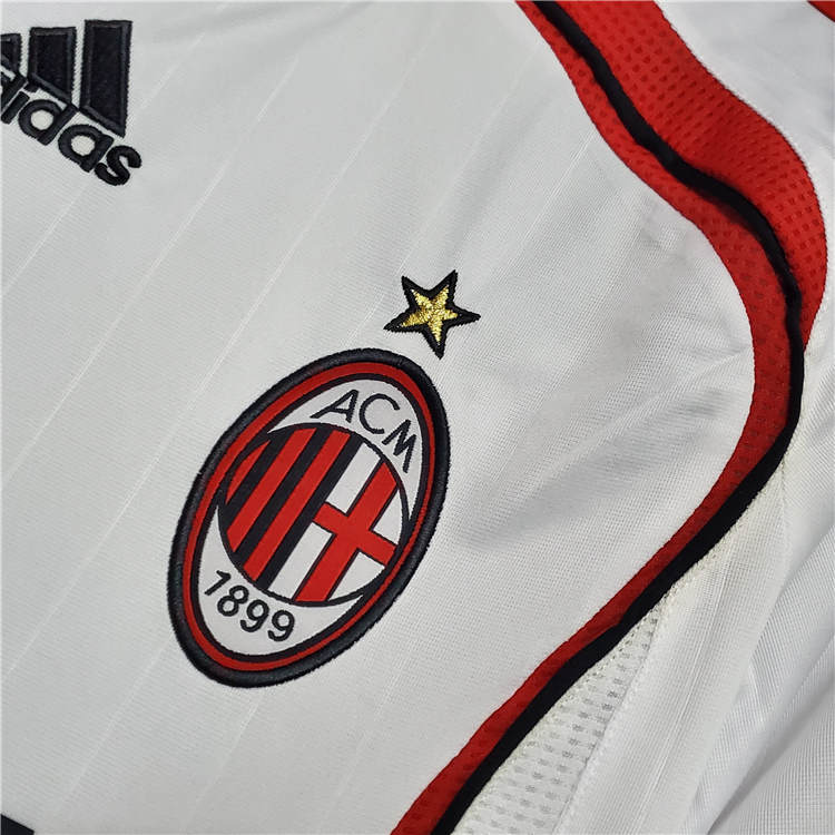 06-07 AC Milan White Retro Football Shirt Soccer Jersey - Click Image to Close