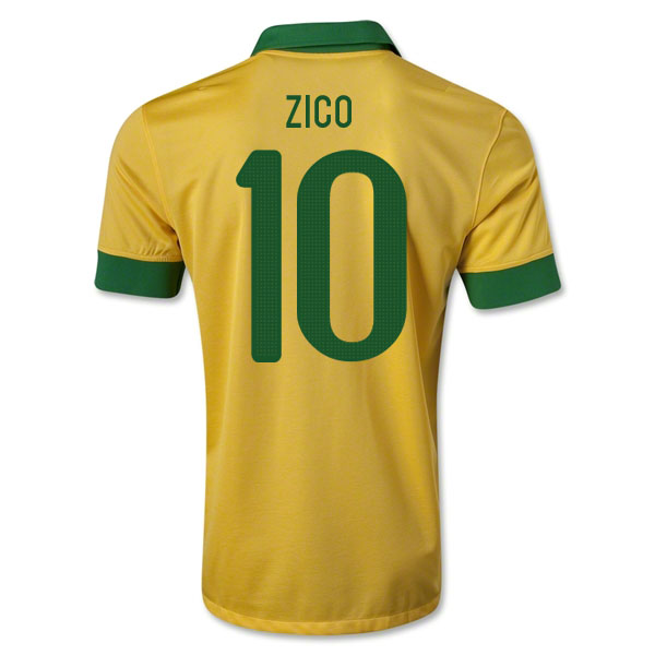 13/14 Brazil #10 Zico Yellow Home Jersey Shirt - Click Image to Close