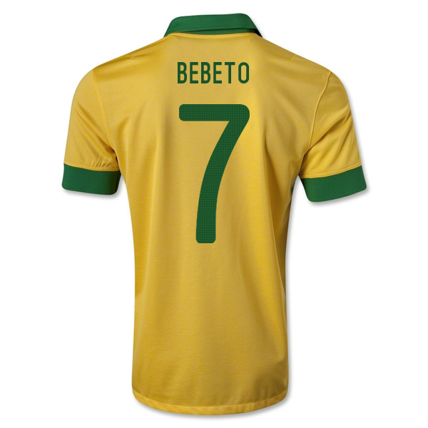 13/14 Brazil #7 Bebeto Yellow Home Jersey Shirt - Click Image to Close