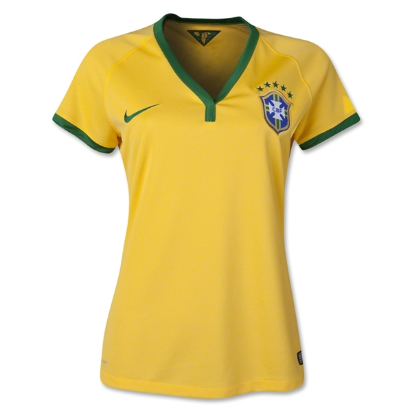 2014 Brazil Home Women's Jersey Shirt - Click Image to Close