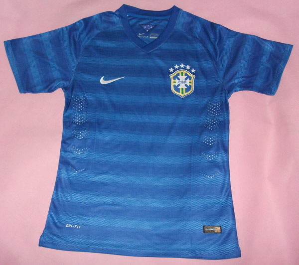 2014 World Cup Brazil Away Blue Jersey Shirt - Click Image to Close
