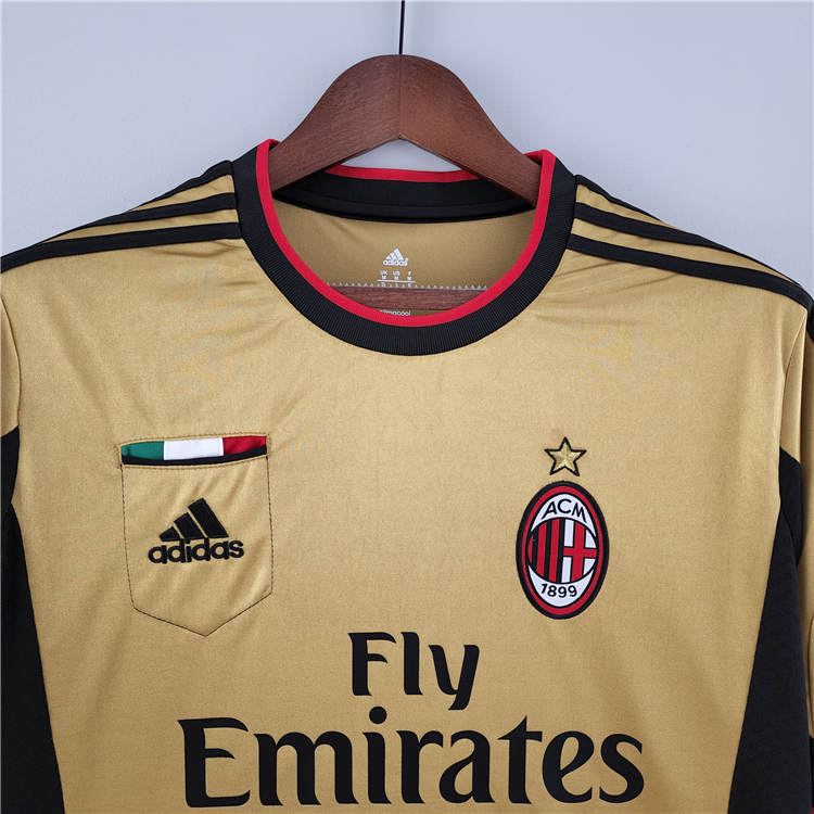 AC Milan 13-14 Retro Gold Football Shirt Soccer Jersey - Click Image to Close