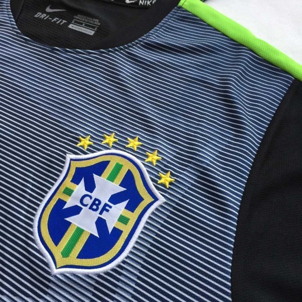 Brazil 2015-16 Black-Grey Training Shirt - Click Image to Close