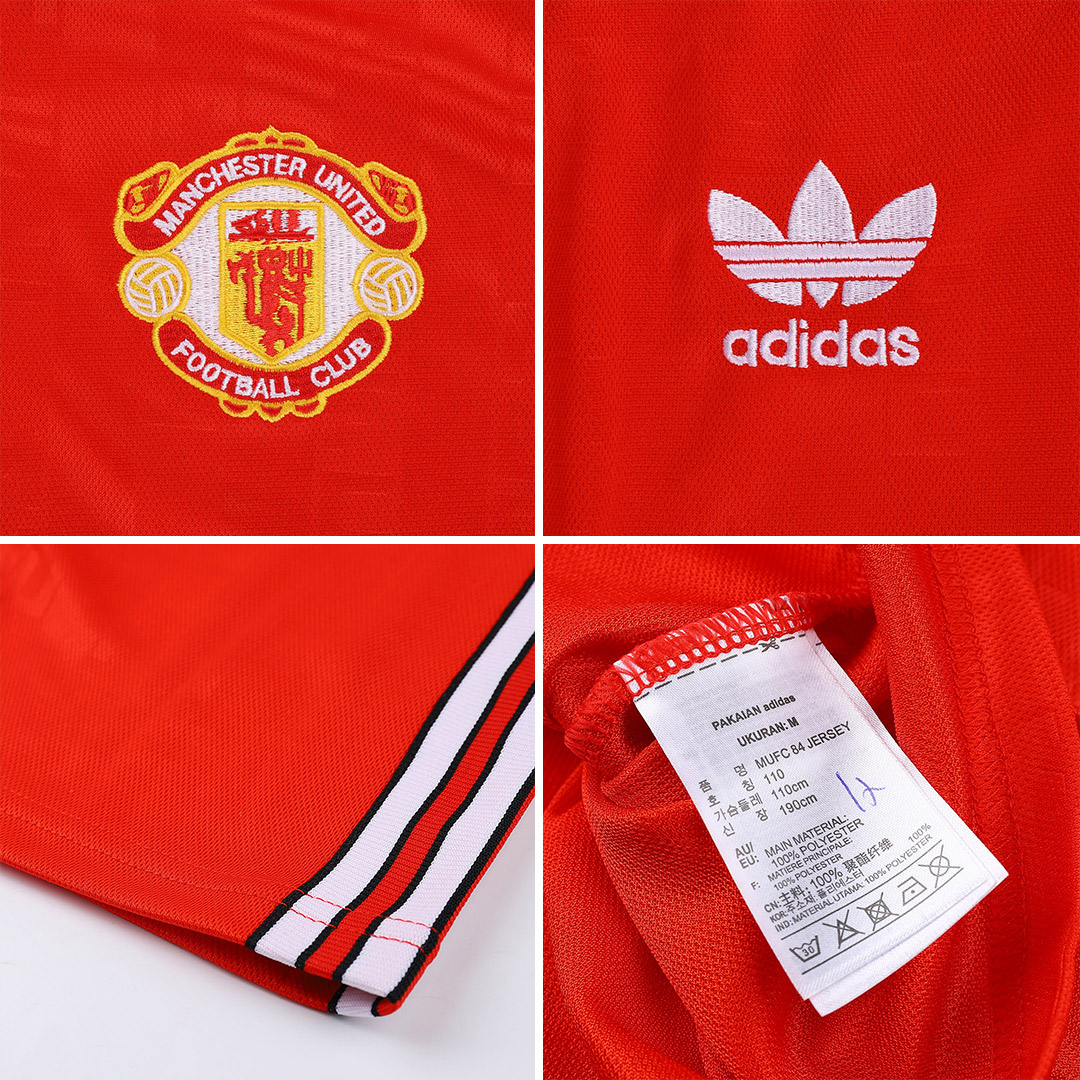 88-89 MANCHESTER UNITED HOME RED RETRO SOCCER JERSEY SHIRT - Click Image to Close