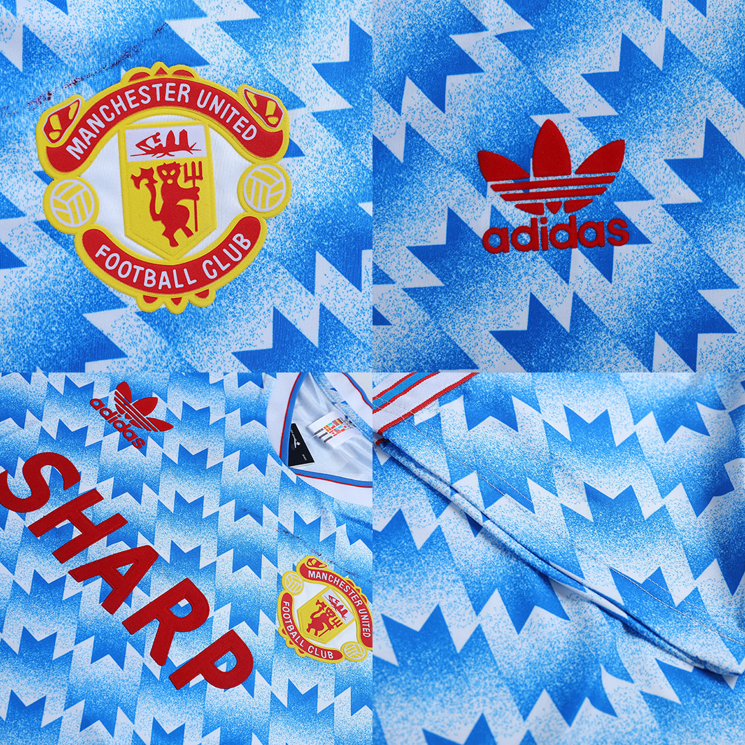 90-92 MANCHESTER UNITED AWAY BLUE RETRO SOCCER JERSEY SHIRT