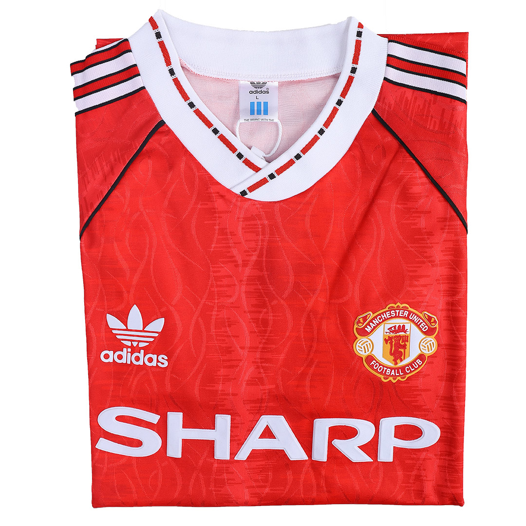 90-92 MANCHESTER UNITED HOME RED RETRO SOCCER JERSEY SHIRT