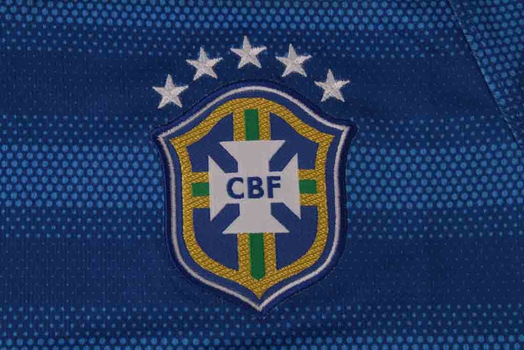 Women 2014 Brazil Away Blue Soccer Jersey Shirt - Click Image to Close