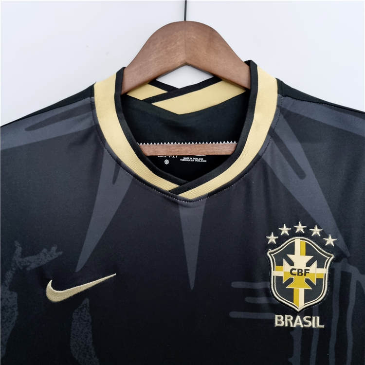 2022 BRAZIL BLACK SOCCER JERSEY FOOTBALL SHIRT - Click Image to Close