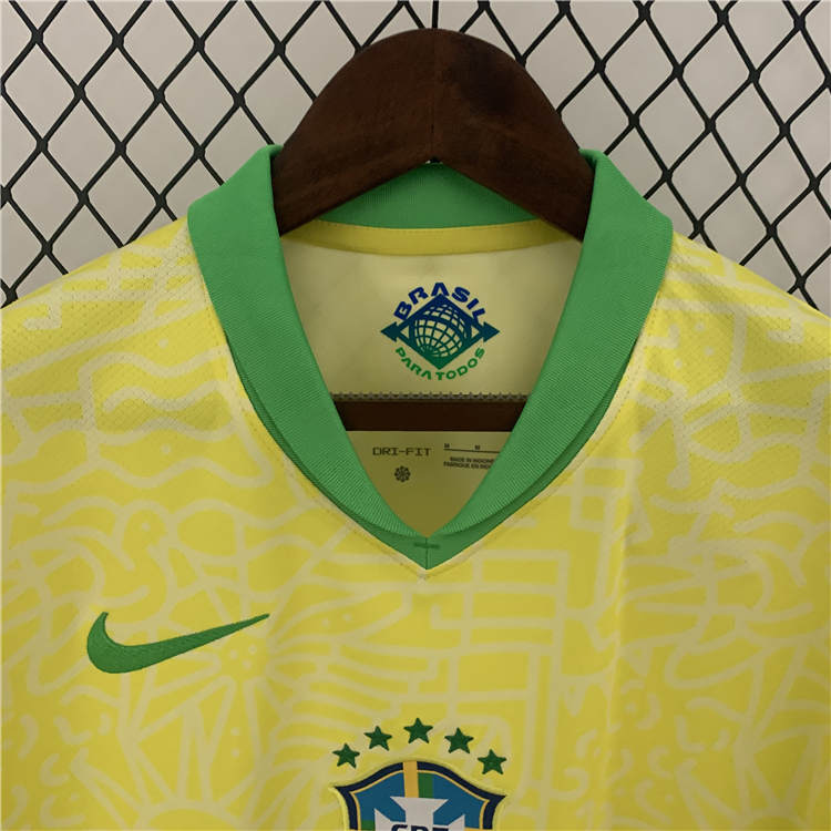 BRAZIL COPA AMERICA 2024 HOME YELLOW SOCCER JERSEY FOOTBALL SHIRT - Click Image to Close