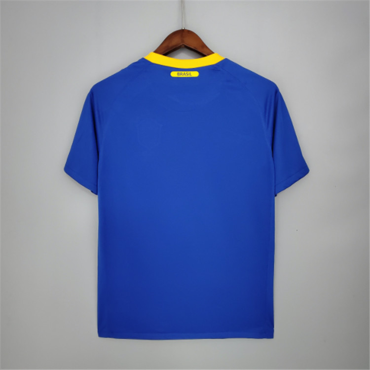 Brazil Retro Soccer Jersey 2010 Away Blue Football Shirt - Click Image to Close