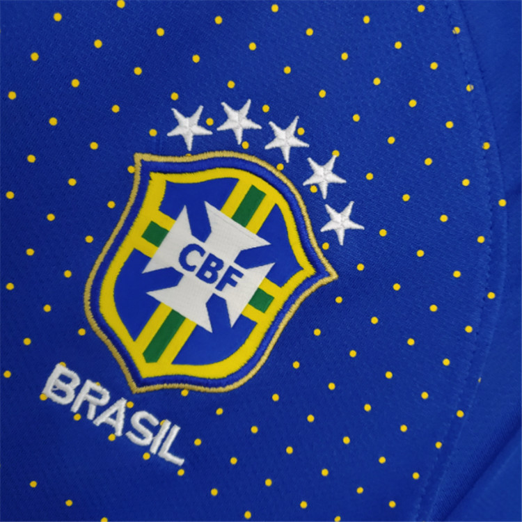 Brazil Retro Soccer Jersey 2010 Away Blue Football Shirt - Click Image to Close