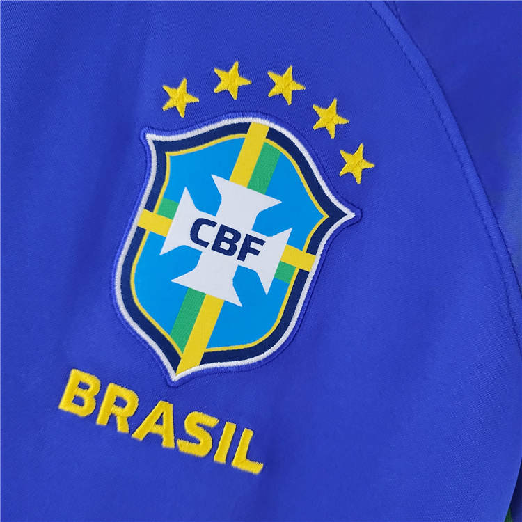 BRAZIL WORLD CUP 2022 AWAY BLUE SOCCER JERSEY FOOTBALL SHIRT - Click Image to Close