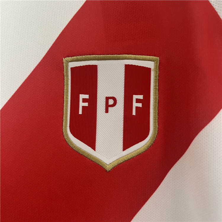 Peru Copa America 2024 Home White Soccer Jersey Football Shirt - Click Image to Close