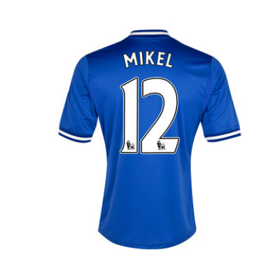 13-14 Chelsea #12 Mikel Blue Home Soccer Jersey Shirt - Click Image to Close