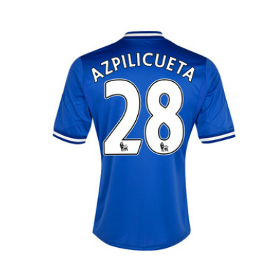 13-14 Chelsea #28 Azpilicueta Blue Home Soccer Jersey Shirt - Click Image to Close