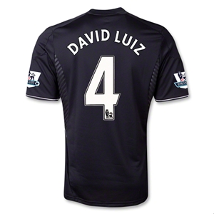 13-14 Chelsea #4 DAVID LUIZ Black Away Soccer Jersey Shirt - Click Image to Close