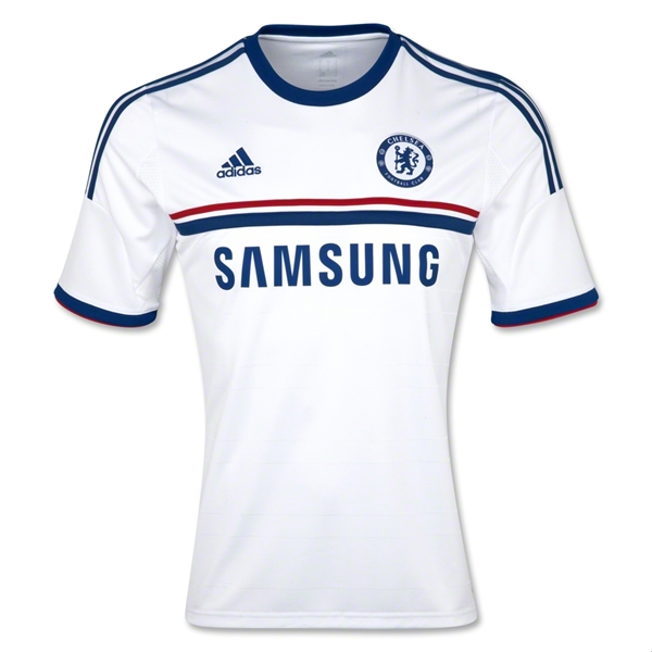 13-14 Chelsea #4 DAVID LUIZ White Away Soccer Jersey Shirt - Click Image to Close