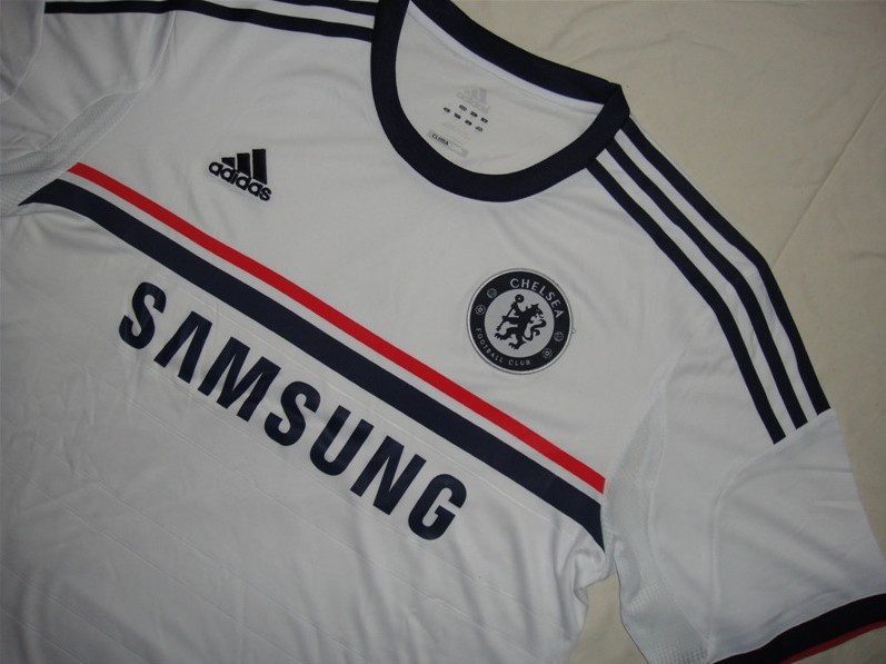 13-14 Chelsea White Away Soccer Jersey Shirt - Click Image to Close