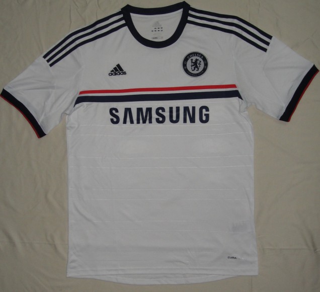 13-14 Chelsea White Away Soccer Jersey Shirt - Click Image to Close