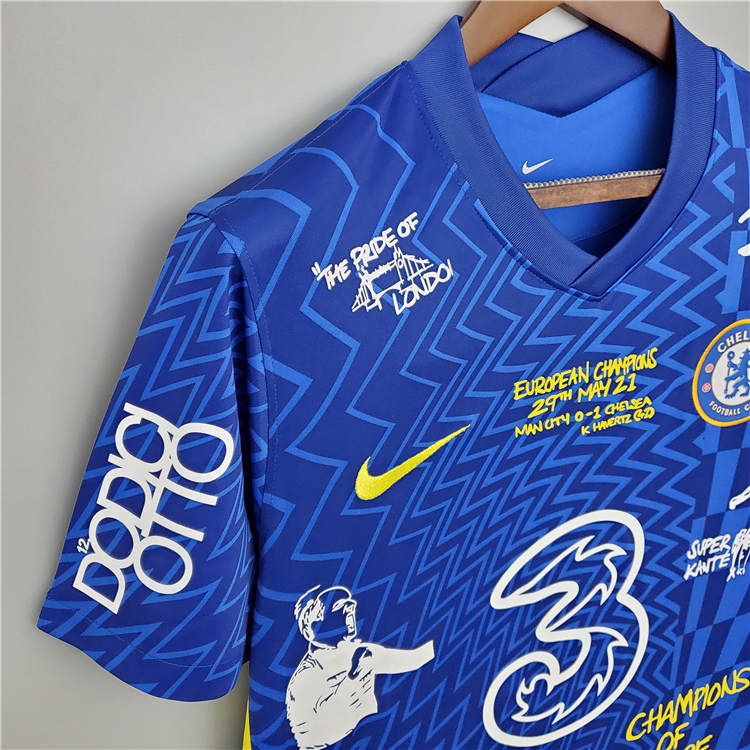 Chelsea 21-22 Home Blue Commemorative Edition Soccer Jersey Football Shirt - Click Image to Close
