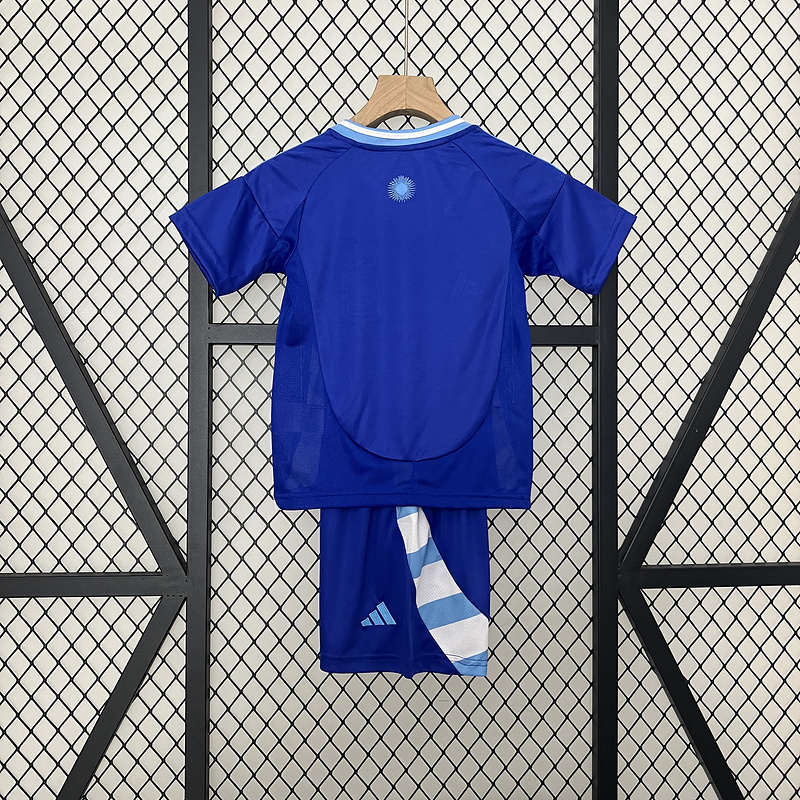 Kids Copa America 2024 Argentina Away Soccer Kit(Shirt+Shorts) - Click Image to Close