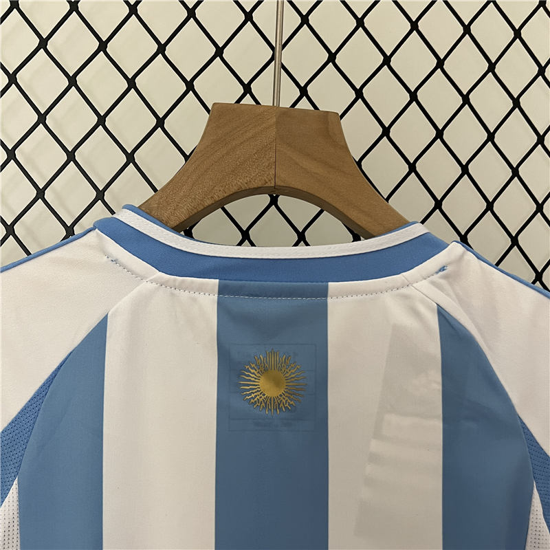 Kids Copa America 2024 Argentina Home Soccer Kit(Shirt+Shorts) - Click Image to Close