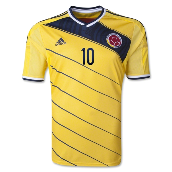 2014 Colombia #10 JAMES Home Yellow Jersey Shirt - Click Image to Close