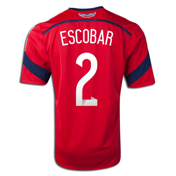 2014 FIFA World Cup Colombia Andres Escobar #2 Away Soccer Jersey - Click Image to Close