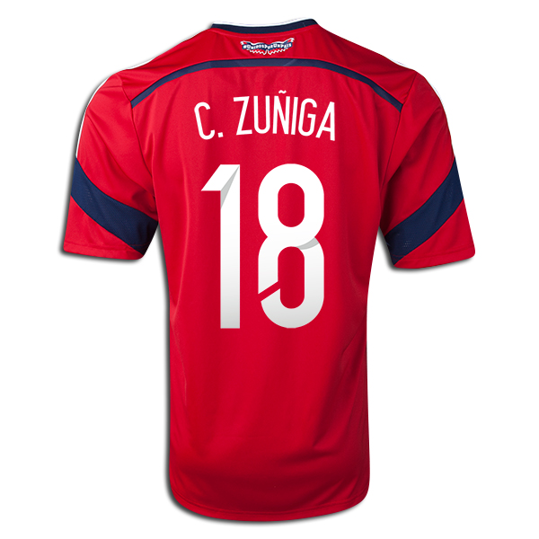 2014 FIFA World Cup Colombia Juan Camilo Zuniga #18 Away Soccer Jersey - Click Image to Close