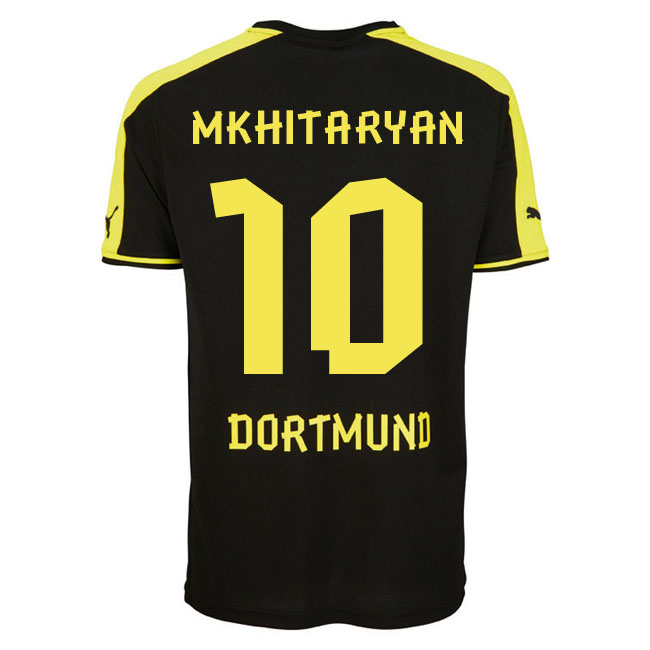 13-14 Borussia Dortmund #10 Mkhitaryan Away Black Jersey Shirt - Click Image to Close