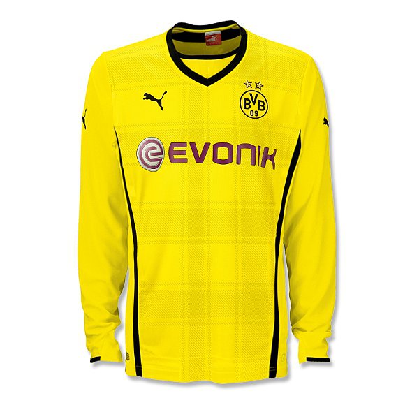 13-14 Borussia Dortmund #15 HUMMELS Home Long Sleeve Shirt - Click Image to Close