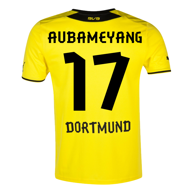 13-14 Borussia Dortmund #17 Aubameyang Home Jersey Shirt - Click Image to Close