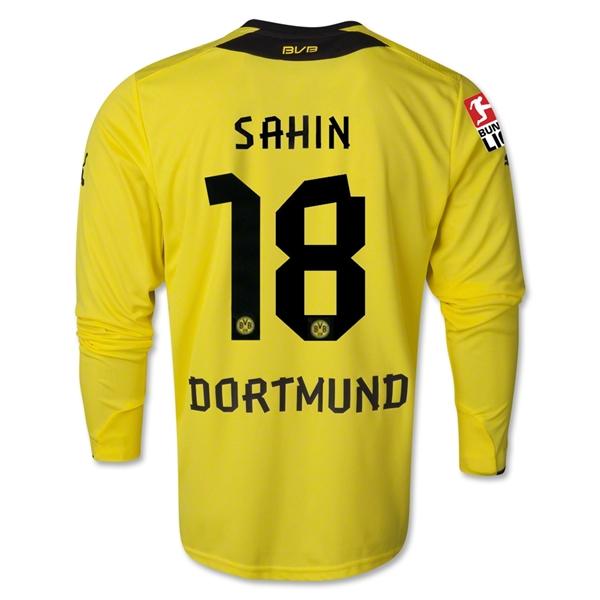13-14 Borussia Dortmund #18 SAHIN Home Long Sleeve Shirt - Click Image to Close