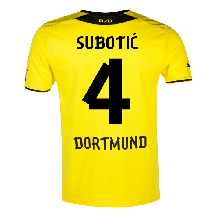 13-14 Borussia Dortmund #4 Subotic Home Jersey Shirt - Click Image to Close